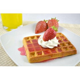 Waffle with Strawberry Syrup